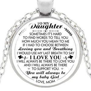 DAUGHTER Necklace From Mom, Graduation Gift